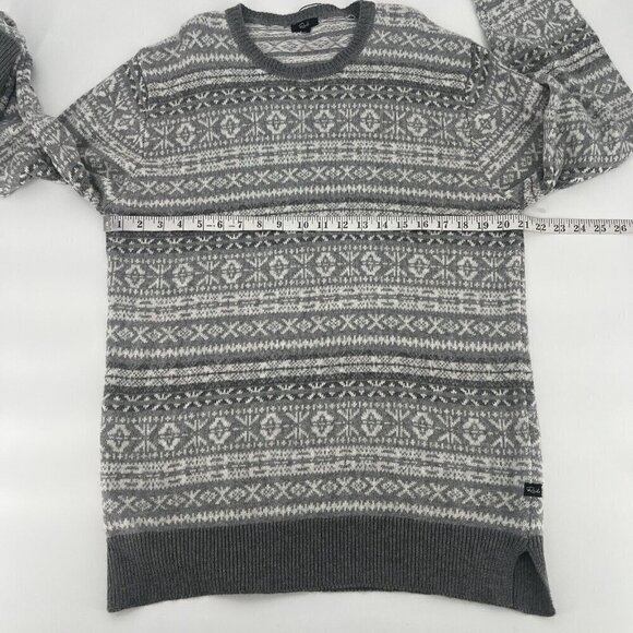 Rails Mens Size Large Gray Carlisle Sweater In Silver Icicle Fair Isle Nordic - Picture 5 of 10